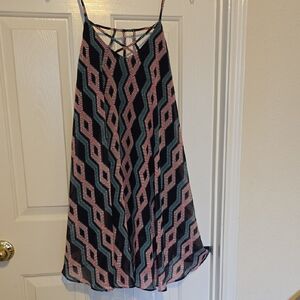 Sugarlips Black and Pink Zigzag Mini Dress